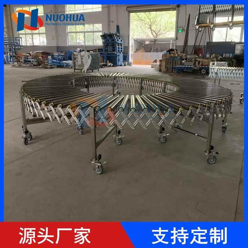 浙江04不锈钢伸缩输送机12米无动力滚筒伸缩机物流快递卸货神器