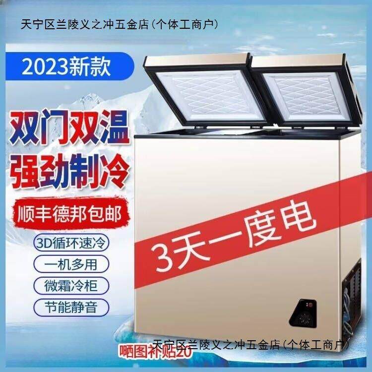 双门小冰柜家用小型冷柜商用大容量雪柜保鲜冷藏节能单门全冷冻柜