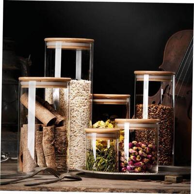 Transparent glass jar with lid jam jar airtight storage box