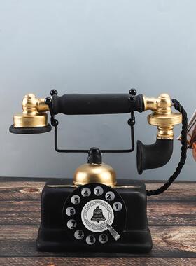 复古美式乡村家装树脂电话摆件拍摄道具装饰模型书架摆设工艺品