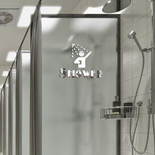 饰立体防水1mm厚亚克力贴纸布置JMY3911 跨境外贸浴室玻璃门墙壁装