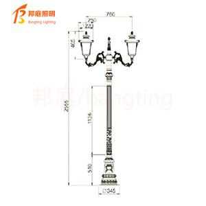 LED户外花园灯3米铝型材太阳能庭院灯 园林小区3.5米现代景观灯