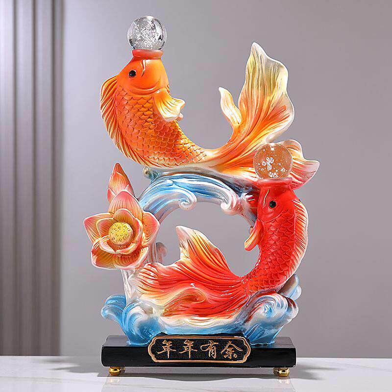 招财锦鲤摆件家居饰品年年有鱼客厅办公室装饰品喜庆乔迁新居礼品
