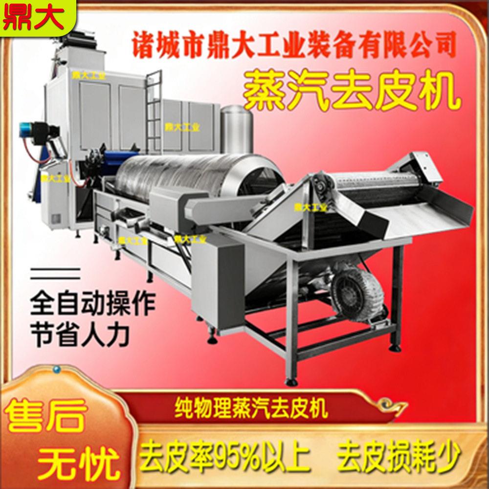果泥速冻食品加 工厂去皮机红薯土豆黄桃番茄冬枣黄桃蒸汽去皮机