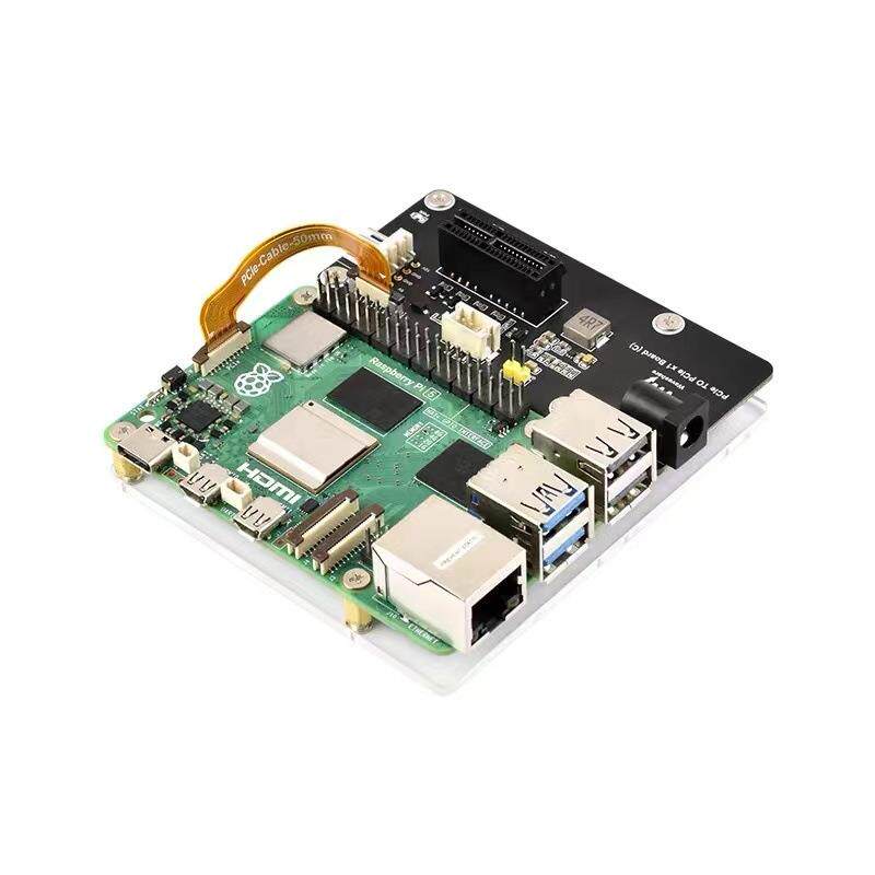 树莓派 5 FFC转标准PCIe x1插槽扩展板 兼容PCIex1x4x8x16转接卡