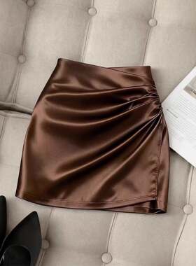 Elegant Satin Fashion Women's Skirt Simple and Stylish