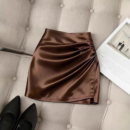 Elegant Satin Fashion Women's Skirt Simple and Stylish