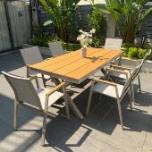 户外塑木桌椅庭院花园别墅双层特斯林网布夹棉铝合金室外防水防晒