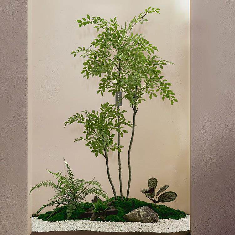 仿真绿梯植造景蓝花楹森林草皮观11752134楼下角落景植物假软树装