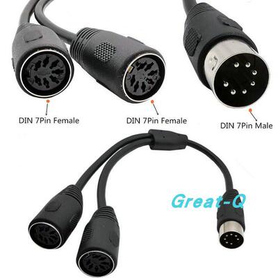 一分二音频MIDI 5pin / 7pin/8Pin Din 公转2个 Din 母孔连接线