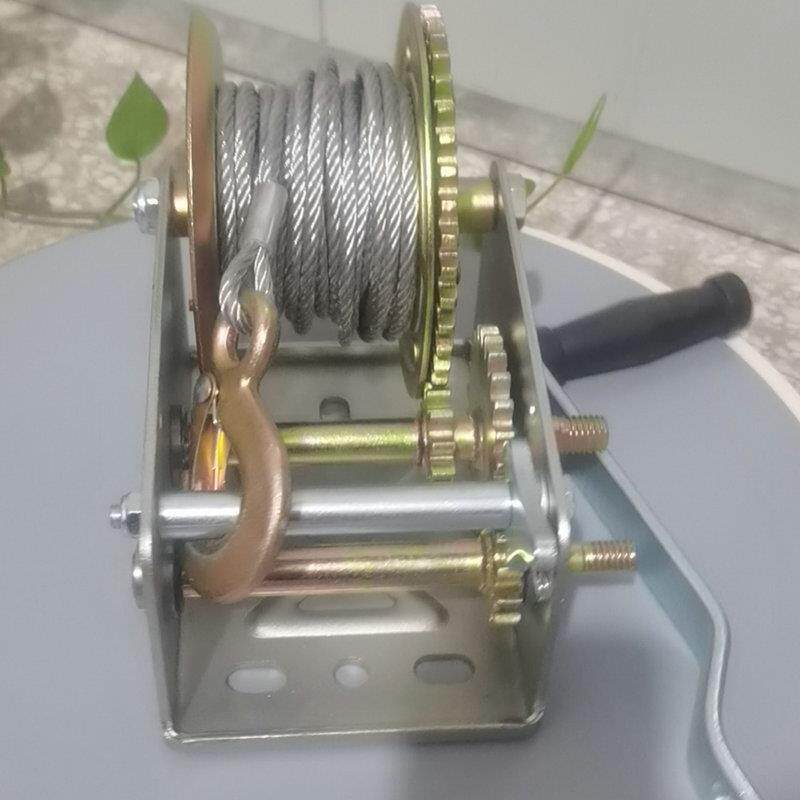 手摇绞盘手柄手动钢丝绳葫芦轮小吊机牵引棘轮拖车手摇式便携式