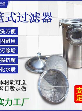 去杂质提篮过滤器泳池毛发收集器立 式除污器碳钢篮式过滤器