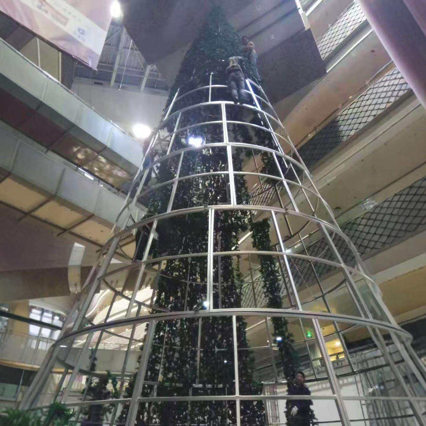 广场大型发光圣诞布置 发光字广场圣诞树led灯框架落地框架圣诞树