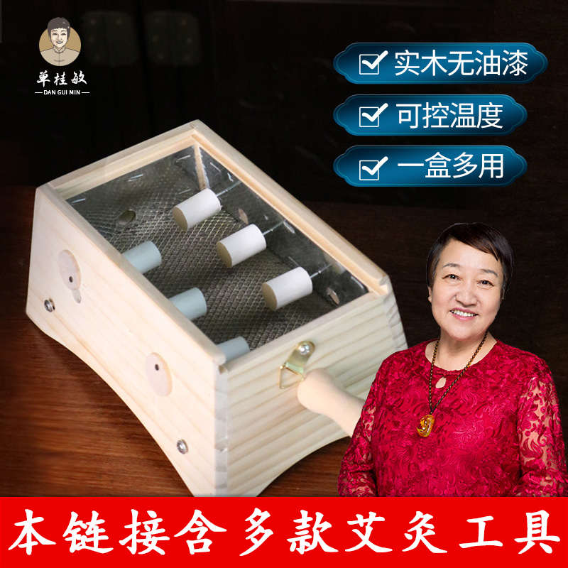单桂敏六针木制艾灸盒随身灸家用艾灸器具艾柱温灸仪器正品熏蒸仪