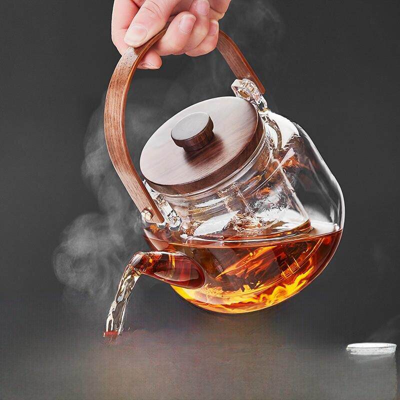 电陶炉煮茶壶玻璃烧水壶可明火围炉蒸茶壶煮茶器家用新款高端茶具