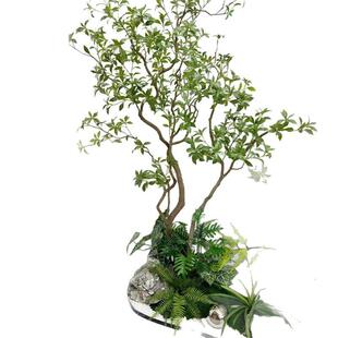 马醉木树仿真绿植室内橱窗造景装饰植物大型假树楼梯天井景观组合