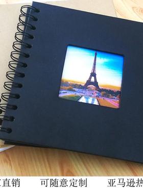厂家直销亚马逊Scrapbook黑白牛皮色特种纸开窗DIY相册寸