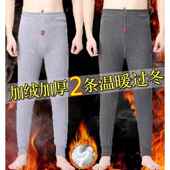 男士 大码 保暖打底裤 清仓捡漏无痕秋裤 加绒加厚毛线裤 冬季 德绒内裤