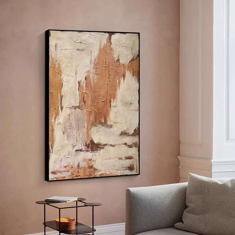 法式侘寂风客厅装饰画入户玄关画复古高级感现代抽象楼梯卧室挂画图片
