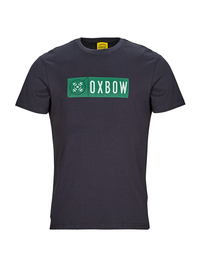 oxbow男装时尚休闲圆领短袖，t恤纯棉透气套头打底衫深蓝色夏季