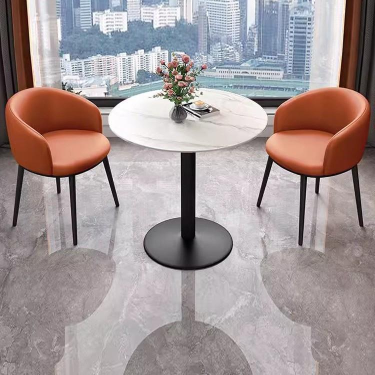岩板桌椅组合一桌两椅卧室简约阳台小圆桌休闲洽谈桌椅组合茶几桌