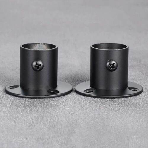 2pcs Flange Rod Holder Wardrobe Hanging Rail Rod Pole
