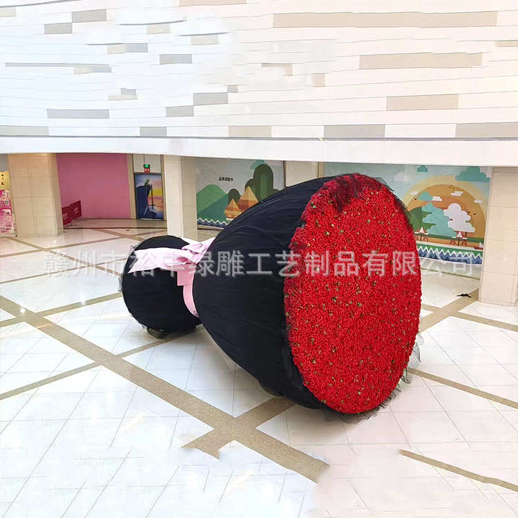 仿真绿雕景观小品植物工艺品绢花大花束商场花海广场雕塑摆件