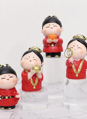 新款直销 中式婚礼可爱情侣小摆件创意节日礼物树脂摆件工艺品