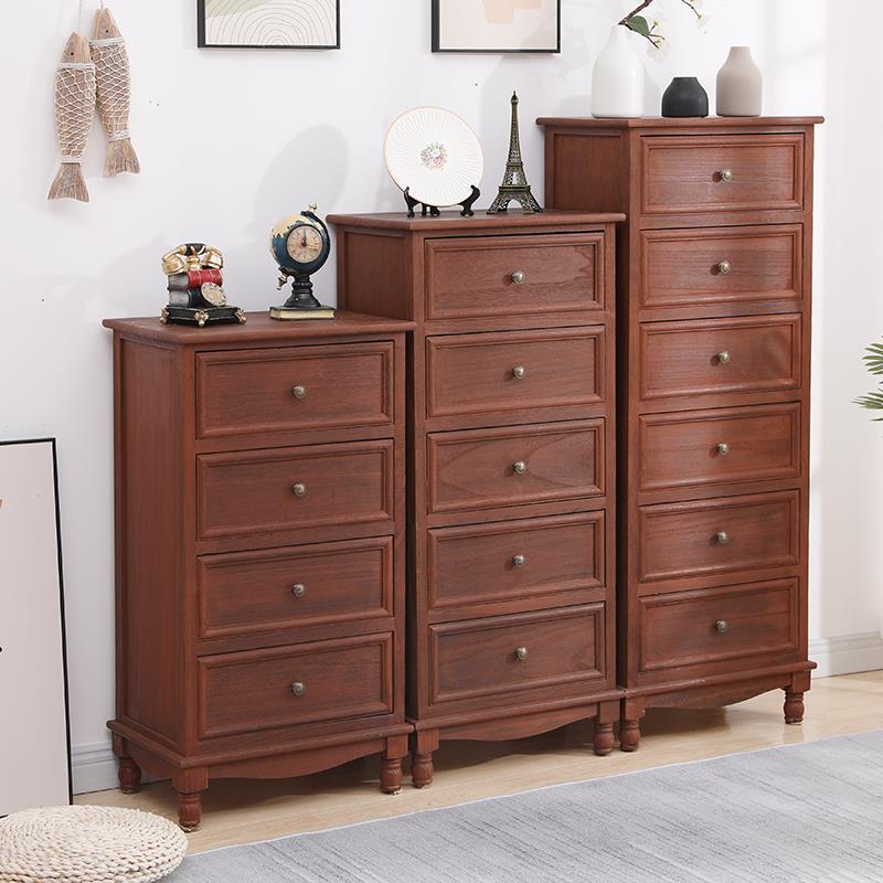 4I斗柜F76STS5J实木美式小柜子收头纳储室物柜床屉柜复古客厅卧立