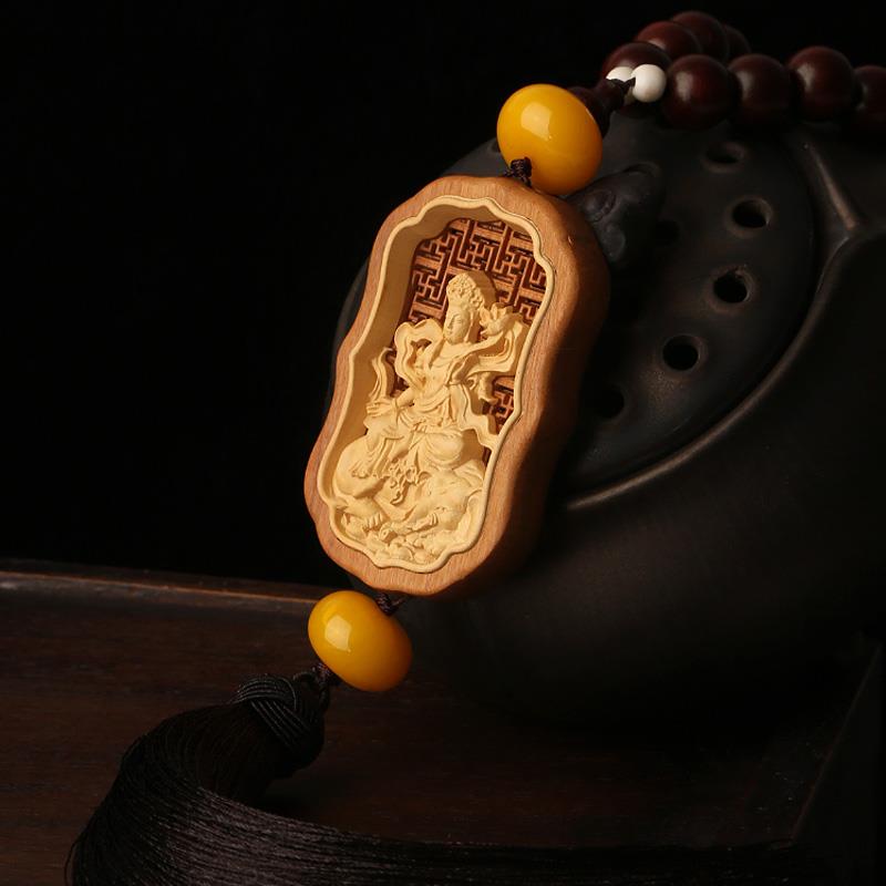 高档本车命佛十二宅生肖黄杨汽车挂饰挂百解木宝运葫芦平安挂行车