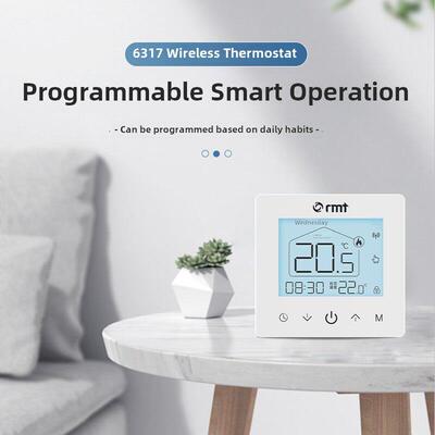 雷米特壁挂式锅炉无线智能恒温器遥控地暖水锅炉有线6317型号