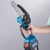 6寸你蓝色196链锯锂电无绳链锯修轻型携枝砍树迷木工伐木电便链锯