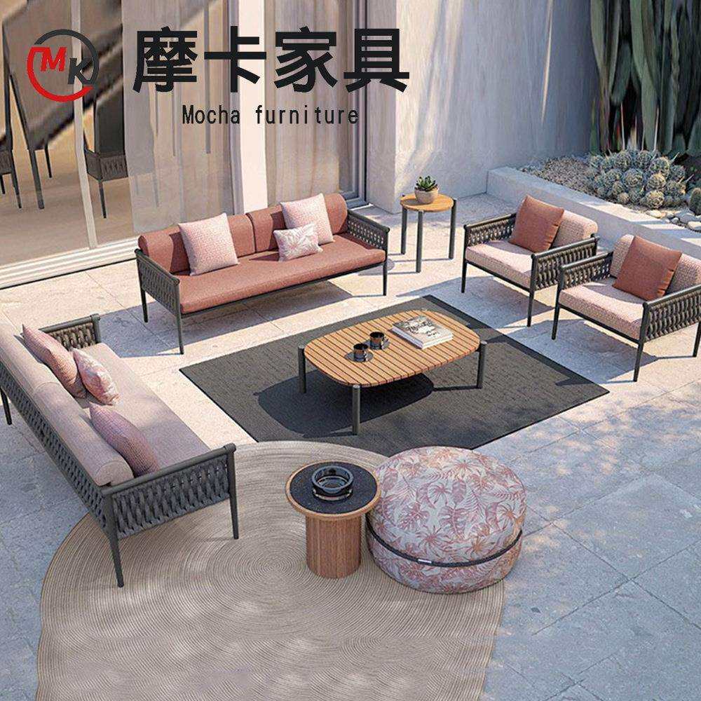 户外休闲藤椅沙发椅室外庭院露天花园组合阳光房休闲防水防晒藤椅