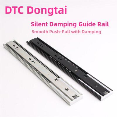 东泰Dtc缓冲减震三段导轨家具抽屉轨道柜滑轨导轨静音双弹簧滑轨
