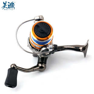 摇 杯纺车全金属金属新款 线渔双色轮铝线轮 迷你渔抛小轮美m100轮