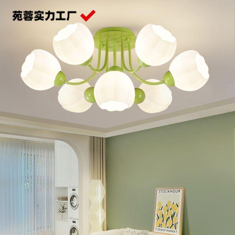 法式田无客厅主灯奶油风简约客厅吸顶灯卧室温馨花朵灯具2023新款