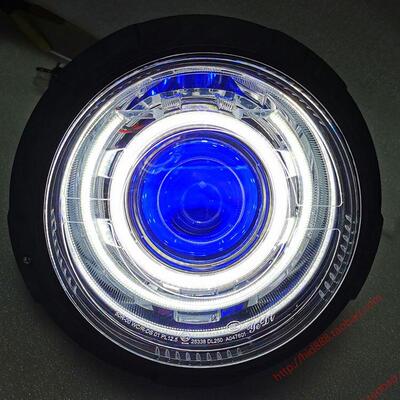 适用DL250机车大灯总成 前照灯改装Q5海5透镜 LED双光透镜照明