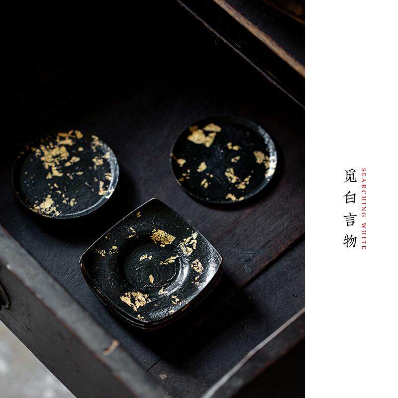 纯铜大漆手作复古杯垫小号道JPC零配杯件茶隔热托