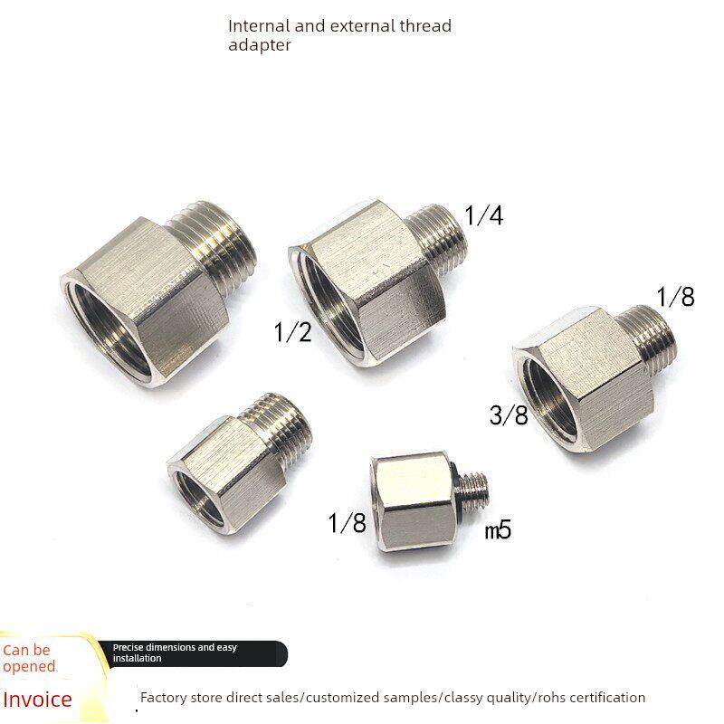 外M5转内1/8转换管接头1分变2分负压表对接RC1/8-G1/4内外牙直通