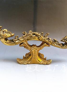 黄铜九龙如意黄铜雕 金属工艺品摆件 商务礼品