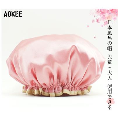 防水浴帽 双层加厚成人女缎面淋浴洗澡沐浴帽防油烟防灰尘