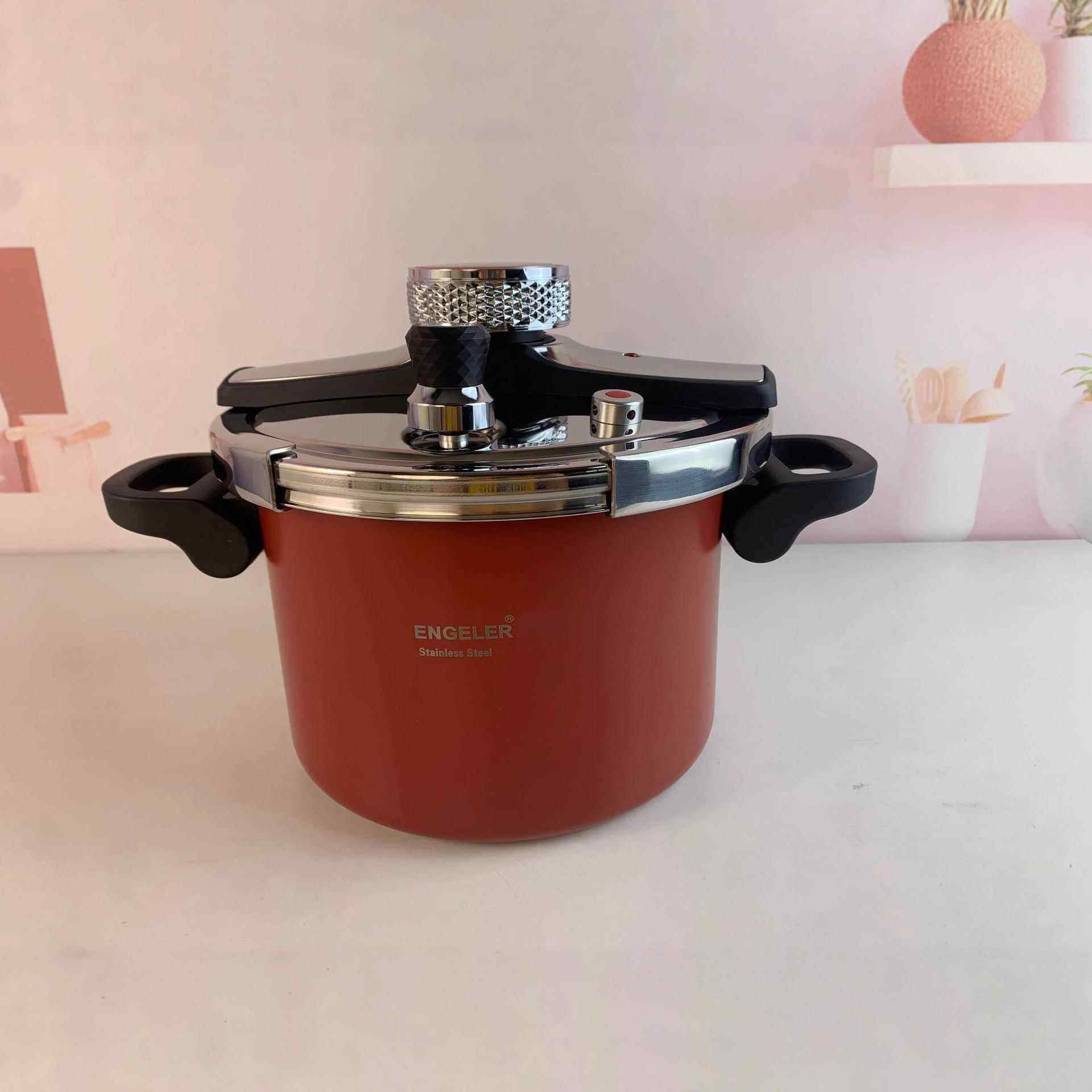 304不锈钢高压快锅家用安全防爆三层钢压力锅加高3人-4人大容量