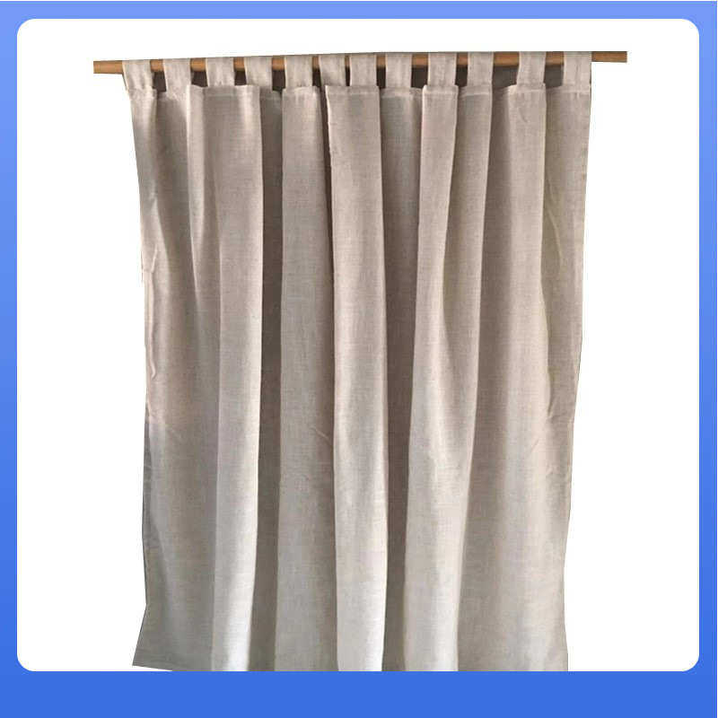 RP4T批发天然亚麻窗帘成品简约现代麻布遮光落地窗客厅卧室棉麻窗