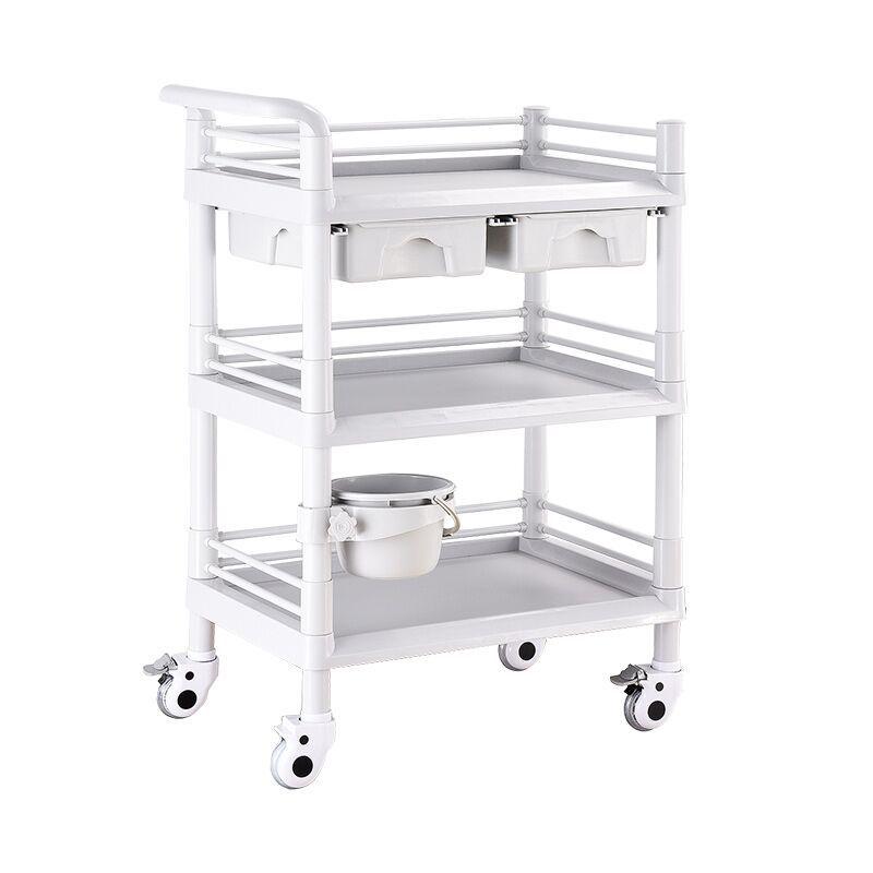 ABS美容院手推车多功能医美小气泡护理车塑料仪器收纳置物架推车