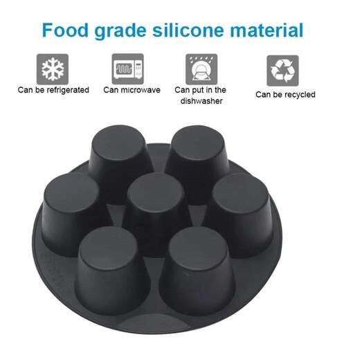 7 Inch 7 Cups Airfryer Silicone Muffin Pan Cupcake Mold for