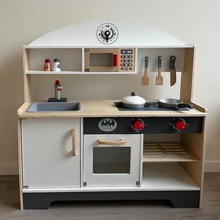 宝宝做饭玩具娃娃儿童小厨房扮家家酒冰箱木制木质模拟彷真迷你套