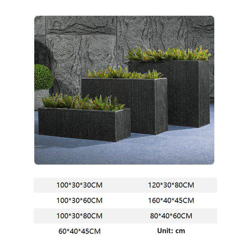 户外花钵阳台栅栏花盆庭院长方形地面创意种植露台玻璃钢花箱花槽