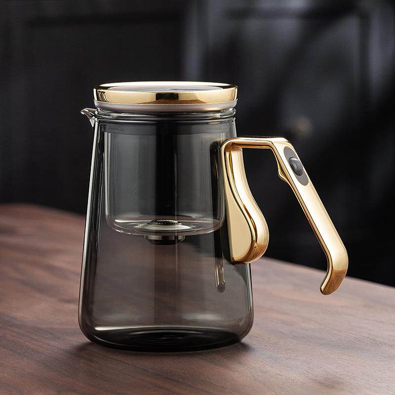 顶壶飘逸杯一键茶水分离泡茶壶磁吸家用玻璃飘逸壶高端办公泡茶杯