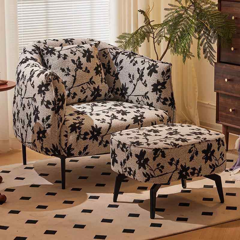 单人轻奢沙发椅简约家用小户型客厅卧室公寓酒店接待皮艺懒人沙发