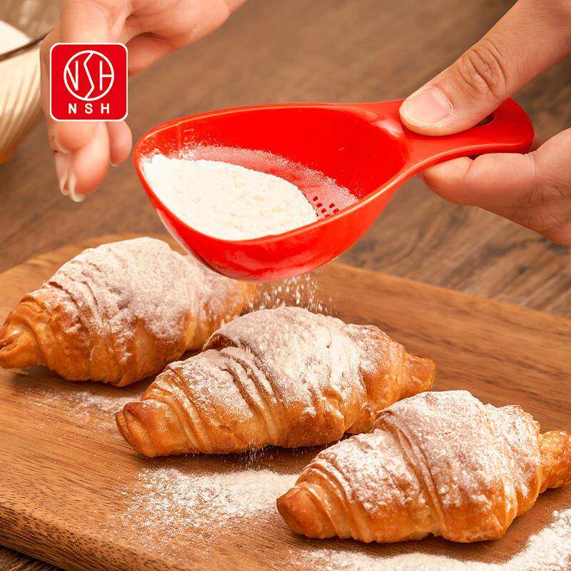 料理撒粉勺面粉筛勺子漏勺商用洒粉器烘培砂糖调味撒料过滤筛勺子
